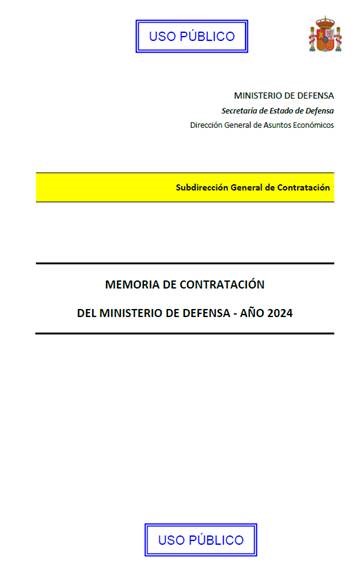 Memoria de contratación del Ministerio de Defensa 2024
